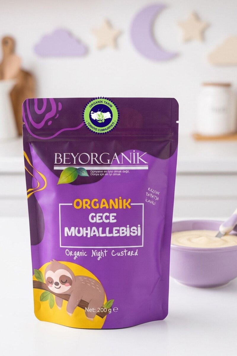 Organik Gece Muhallebisi 200gr ( PAPATYA İLAVELİ) +6ay (PESTİSİT VE AFLATOKSİN ANALİZLİ)