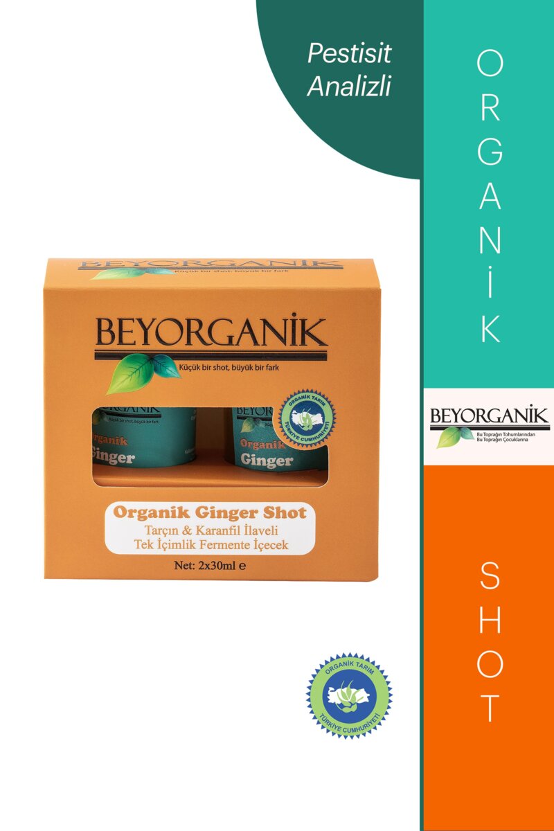 Organik Ginger Shot 2'li (Tarçın & Karanfil ilaveli Tek içimlik Fermente içecek)