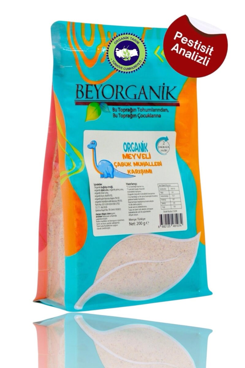 Organik Meyveli Muhallebi Karışımı 200gr Organik Mürdüm Erik, Organik Dut, Organik Gün Kurusu +6ay (PESTİSİT VE AFLATOKSİN ANALİZLİ)