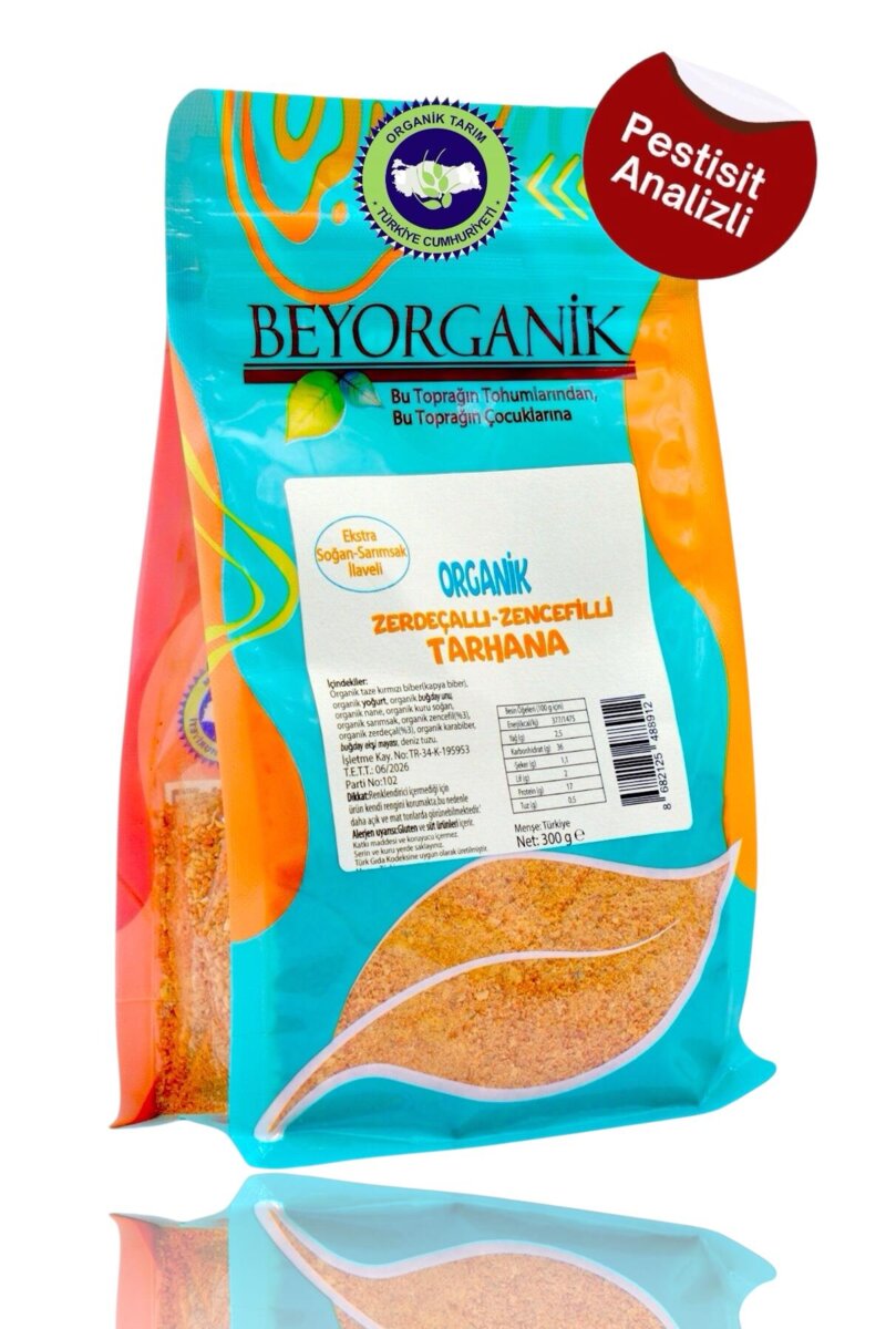 Organik Zerdeçallı-Zencefilli Tarhana 300gr (EKSTRA SOĞAN-SARIMSAK İLAVELİ) (PESTİSİT VE AFLATOKSİN ANALİZLİ)