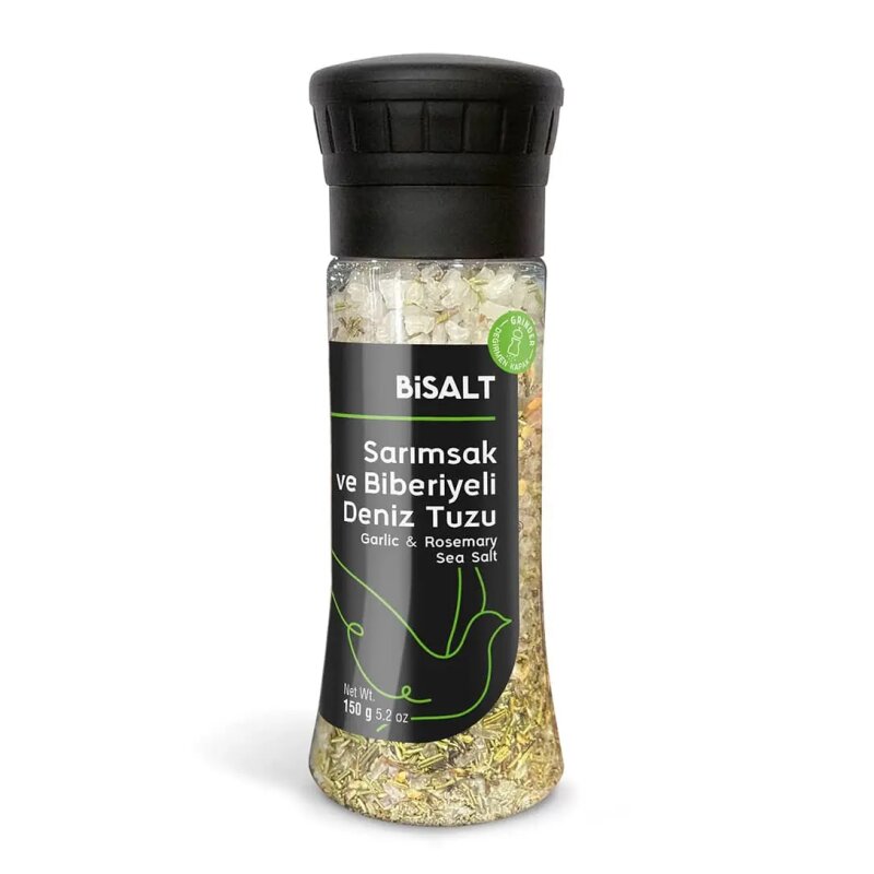 Sarımsak ve Biberiyeli Deniz Tuzu Değirmen 140gr